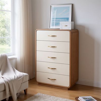 Nordomi  Chest of 5 Drawer - Beige/Natural