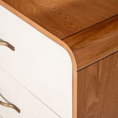 Nordomi 6 drawer Dresser with Mirror With Stool - Beige/Natural