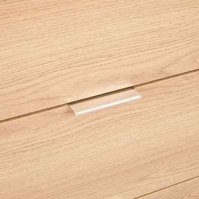 Float 6 Drawers Dresser With Glass Top & Mirror-Natural Oak