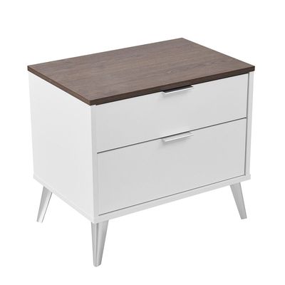 Sparkle 2Drawers Night Stand-HG White & Dark Brown