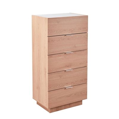 Float Chest Of 5 Drawers With Glass Top-Natural Oak