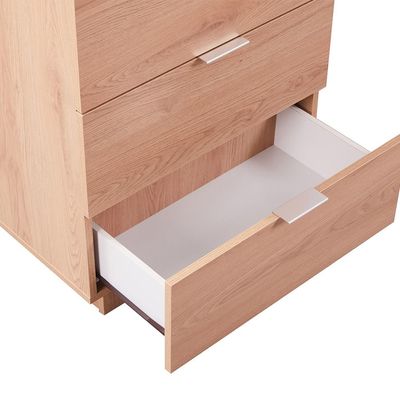 Float Chest Of 5 Drawers With Glass Top-Natural Oak