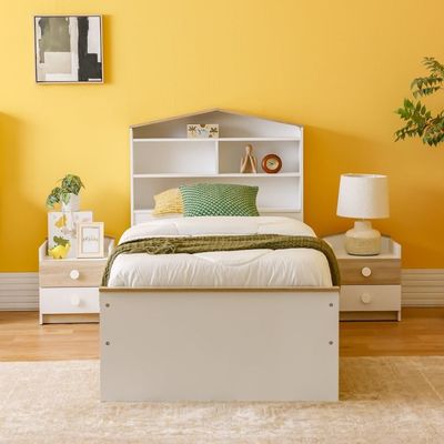 Stanley 90x200 House Bedroom Set W/2Drawers-Sonoma Oak & White