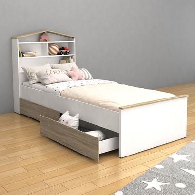 Stanley 90x200 House Bed W/2Drawers-Sonoma Oak & White
