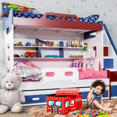 Sam Bunk Bed (90x190/120x190/90x185) - Wht/Blue