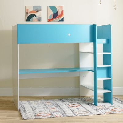 Kate High Sleeper 90X200 Kids Bunk Bed - White / Blue