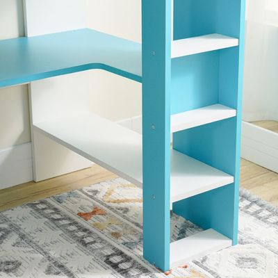 Kate High Sleeper 90X200 Kids Bunk Bed - White / Blue