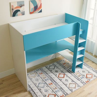 Kate High Sleeper 90X200 Kids Bunk Bed - White / Blue