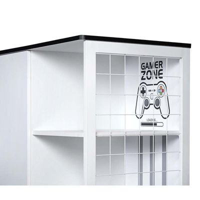 Gamerzone 2Door Wardrobe W/3Drawers -White & Grey