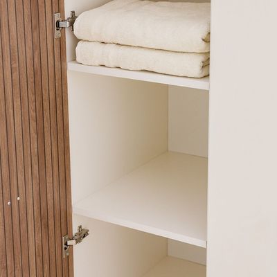 Golf 3Door Wardrobe-Walnut & Cream