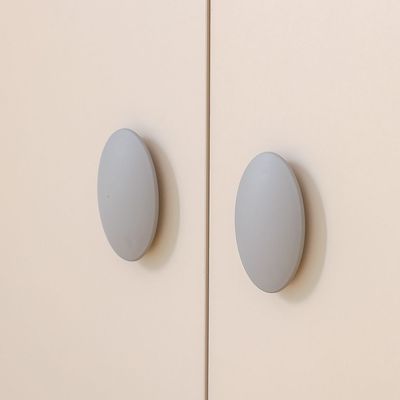 Zeta 4Door Wardrobe With 1 Mirror & Open Shelves-Offwhite & Grey