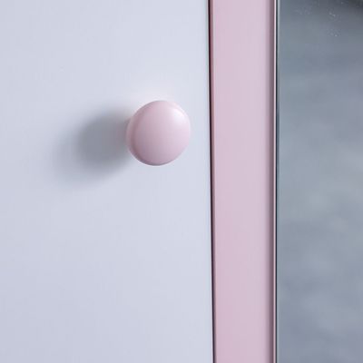 Kitty 3Door Wardrobe With 1 Mirror-White+Pink