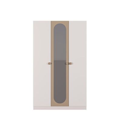 Caramel 3Door Wardrobe W/1 Mirror-White+Brown