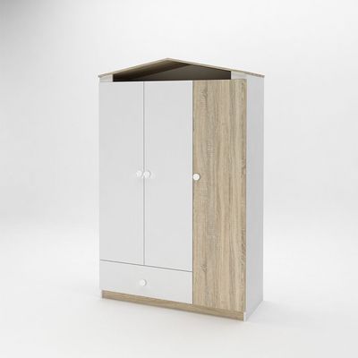 Stanley-V2 3 Door Wardrobe With 1Drawer-Sonoma Oak & White