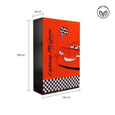 Disney Cars 3Door Kids Wardrobe-Red & Black Disney Cars 3Door Kids Wardrobe-Red & Black