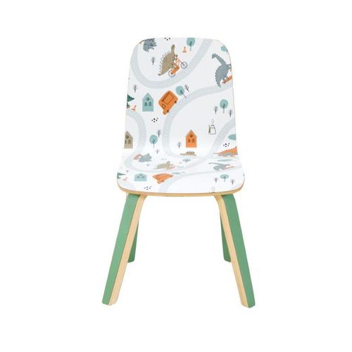 Bentwood Kids Chair - Dino Pattern / Green