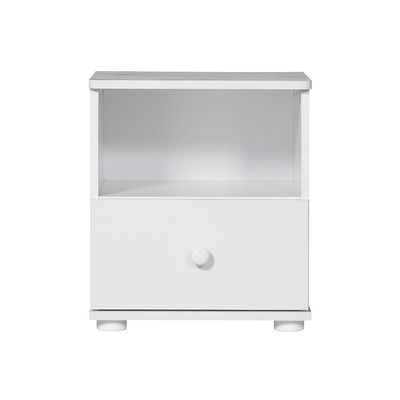 Hello Night Stand - White/White Faux Marble - With 2-Year Warranty