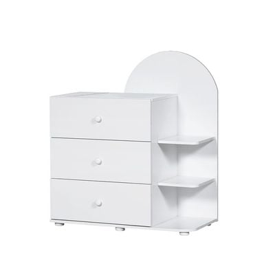 Hello Chest Of 3 Drawers - White/White Faux Marble - With 2-Year Warranty