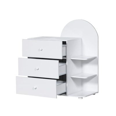 Hello Chest Of 3 Drawers - White/White Faux Marble - With 2-Year Warranty