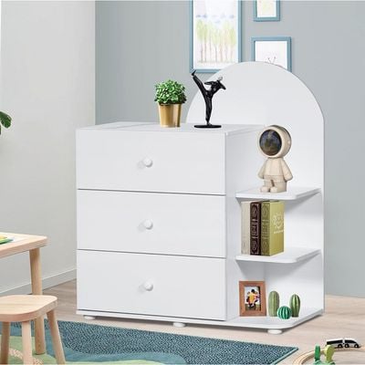 Hello Chest Of 3 Drawer - White/White Faux Marble