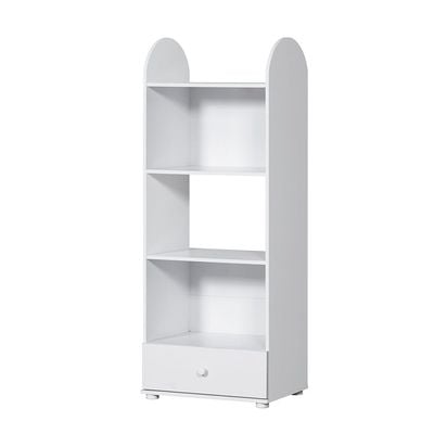 Hello 4-Shelf + 1-Drawer Bookcase - White/White Faux Marble - With 2-Year Warranty
