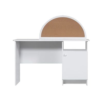 Hello Study Desk - White/White Faux Marble