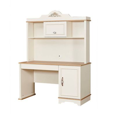 Eva 2 Door Study Desk W/Hutch-Cream & Oak