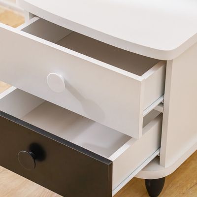 Panda 2 Drawers Nighstand-White & Black