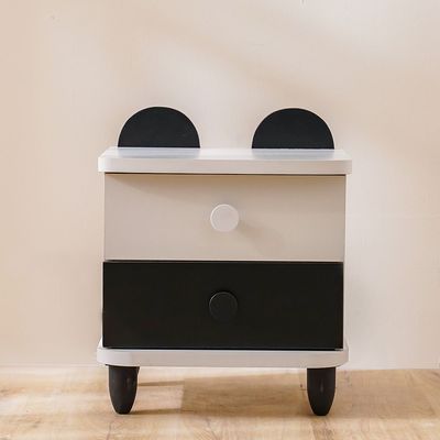 Panda 2 Drawers Nighstand-White & Black