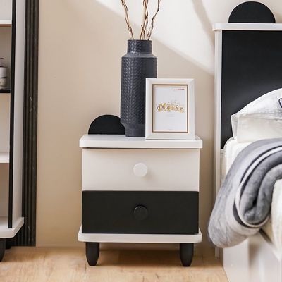 Panda 2 Drawers Nighstand-White & Black