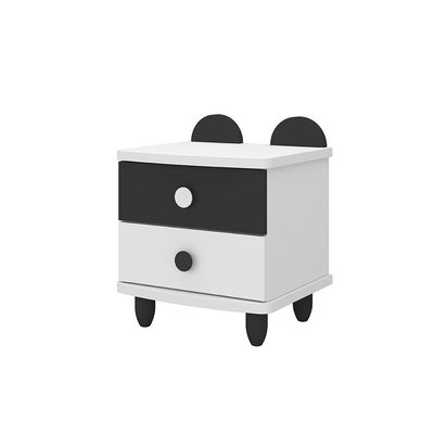 Panda 2 Drawers Nighstand-White & Black