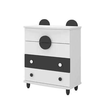 Panda 4 Drawers Dresser-White & Black