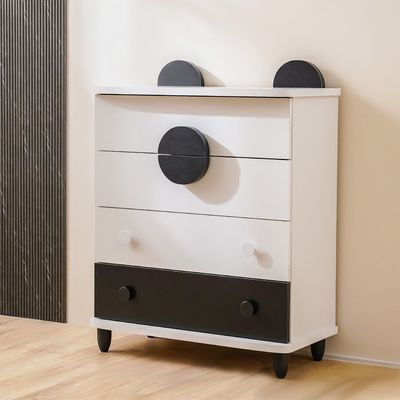 Panda 4 Drawers Dresser-White & Black