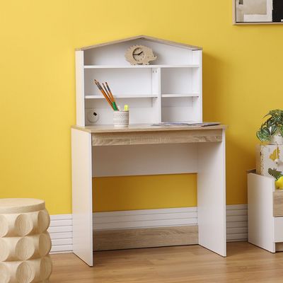 Stanley Study Desk W/Hutch-Sonoma Oak & White