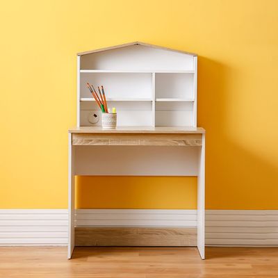 Stanley Study Desk W/Hutch-Sonoma Oak & White