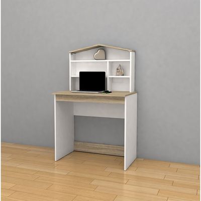 Stanley Study Desk W/Hutch-Sonoma Oak & White
