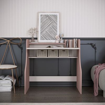 Blossom Study Desk-Blush Pink+Light Beige