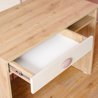 Zeta 1Drawer Study Desk W/Hutch-Offwhite & Pink