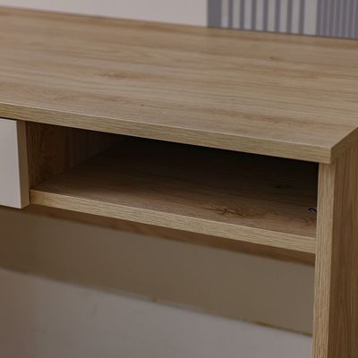 Zeta 1Drawer Study Desk W/Hutch-Offwhite & Grey