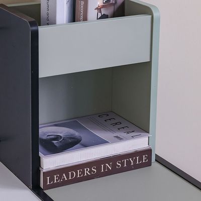 Petra 1Drawer & 1Door Study Desk W/Hutch-White & Grey