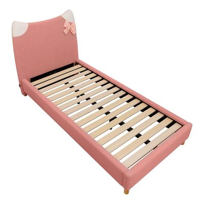 Kitty 90x200 Upholstered Kids Bed-Light Pink