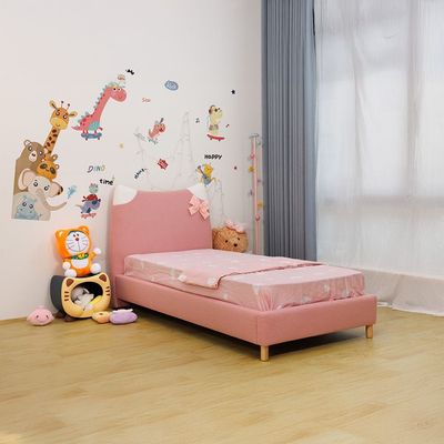 Kitty 90x200 Upholstered Kids Bed-Light Pink