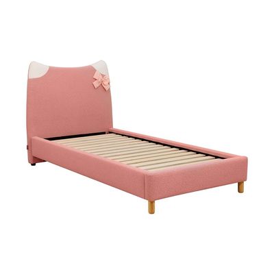 Kitty 90x200 Upholstered Kids Bed-Light Pink