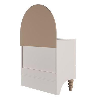 Caramel 3Drawers Dresser With Mirror-White+Brown