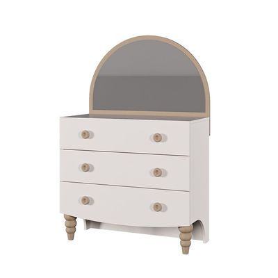 Caramel 3Drawers Dresser With Mirror-White+Brown