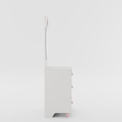 Kitty 3Drawers Dresser With Mirror-White+Pink