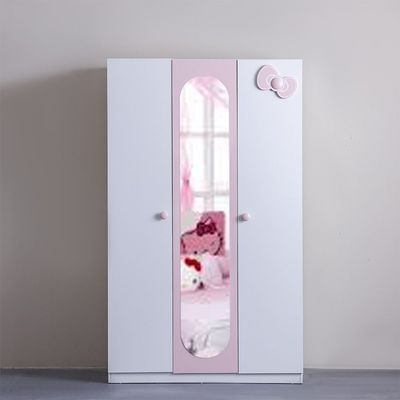 Kitty 120x200 Bedroom Set With Upholstered Headboard-White+Pink