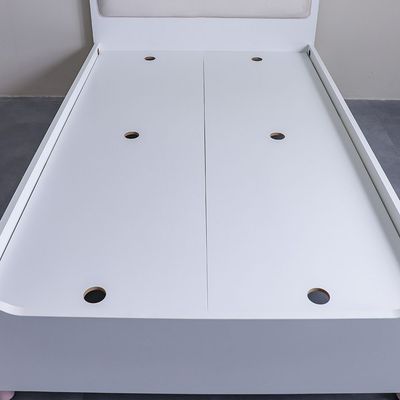 Kitty 120x200 Bed With Upholstered Headboard-White+Pink