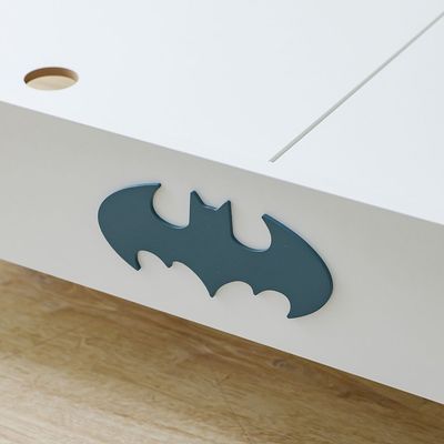 Knight 120x200 Bed With Upholstered Headboard-White+Teal Blue