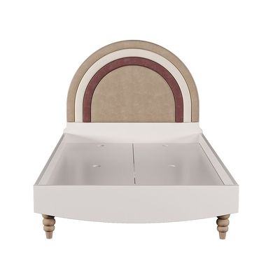 Caramel 120x200 Bed W/Upholstered Headboard-White+Brown Caramel 120x200 Bed W/Upholstered Headboard-White+Brown